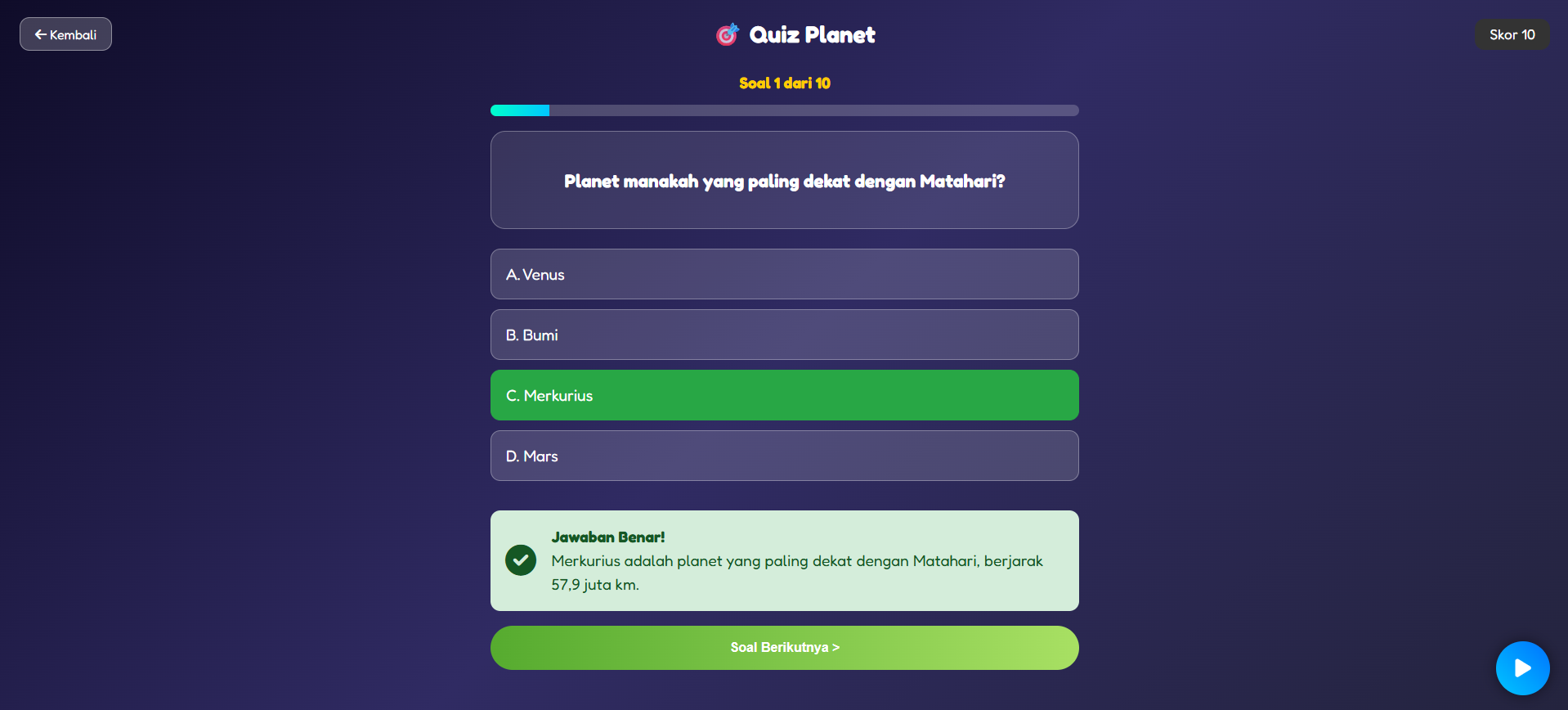 petualangan-luar-angkasa - Quiz Planet