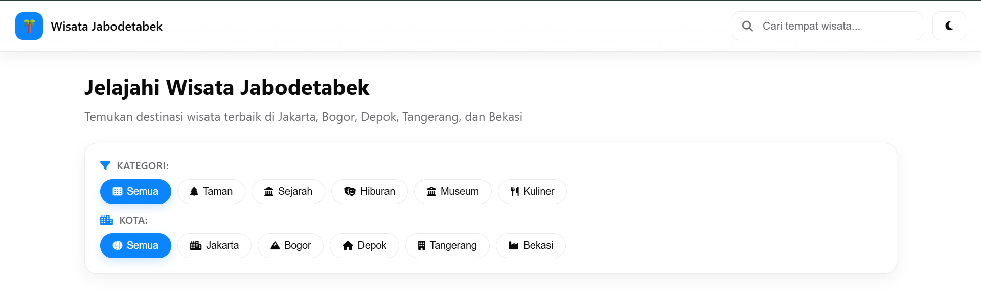 Wisata Jabodetabek - Filter